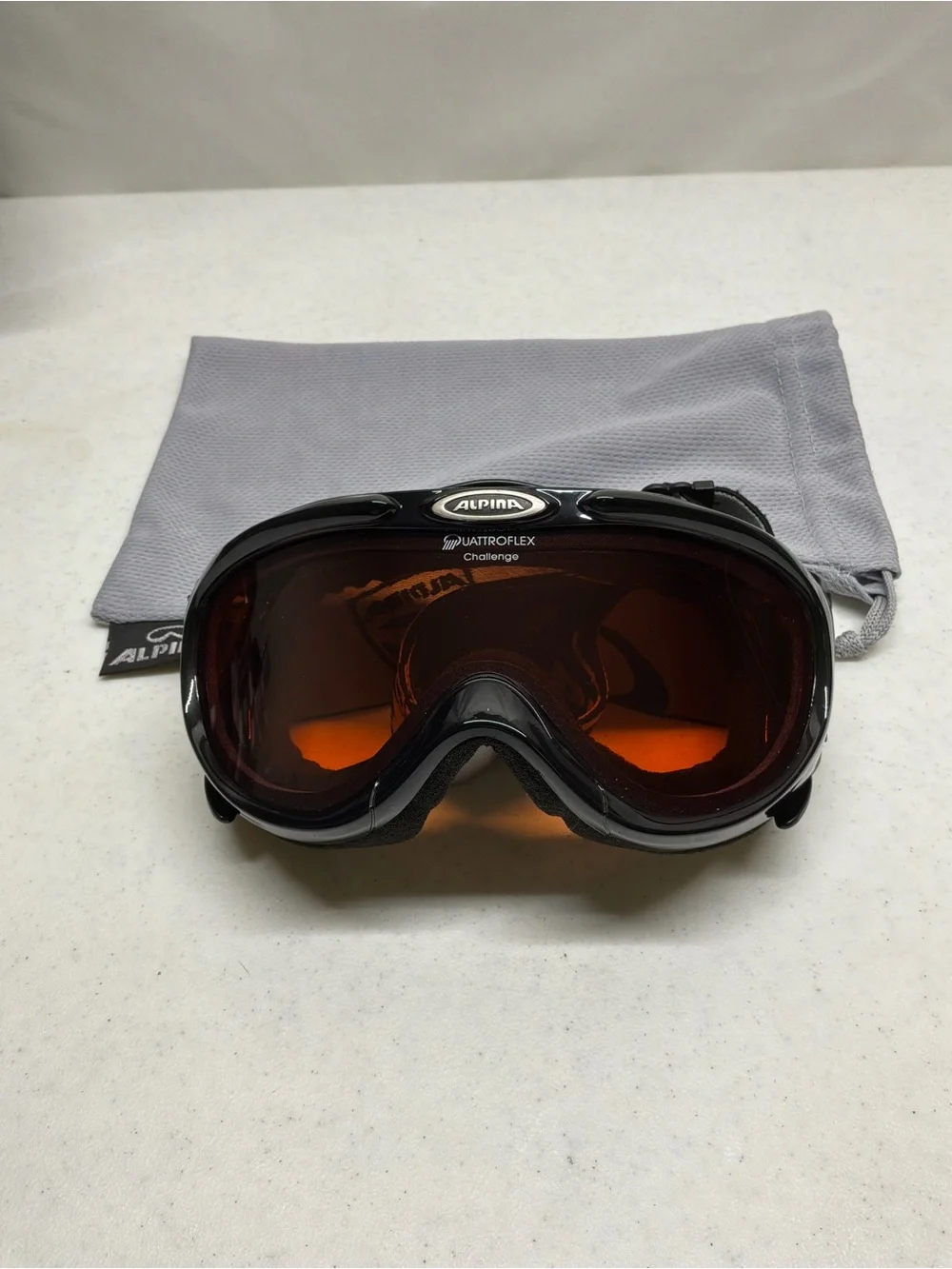 Vintage Alpina Quadroflex Challenge Snowboard Ski Goggles Made in Germany